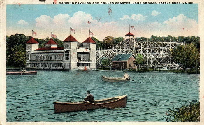 Dance Pavillion at Goguac Lake - Old Post Card (newer photo)